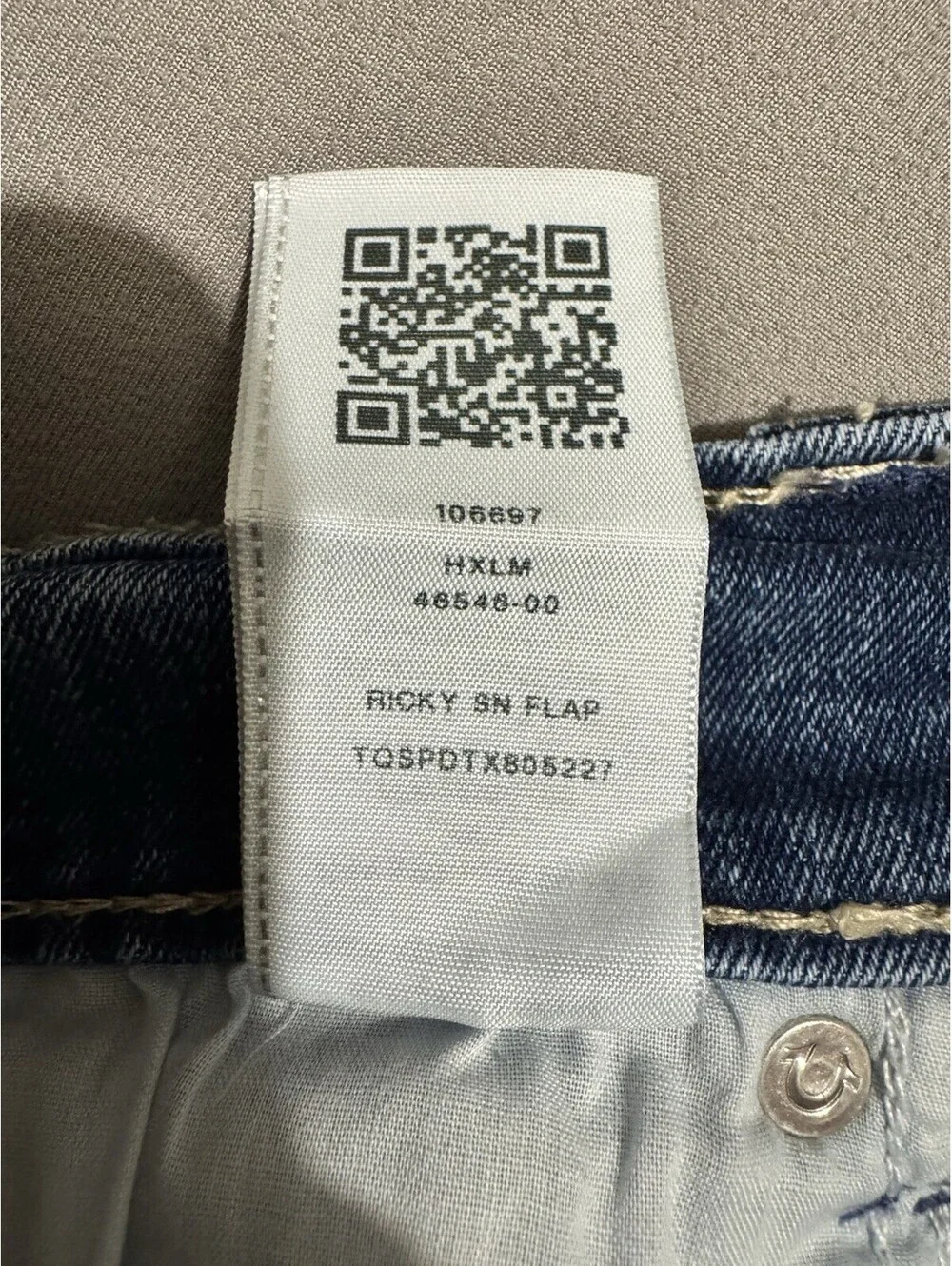 True Religion Ricky Jeans Mens 32 Light Wash Relaxed Straight Flap Pocket